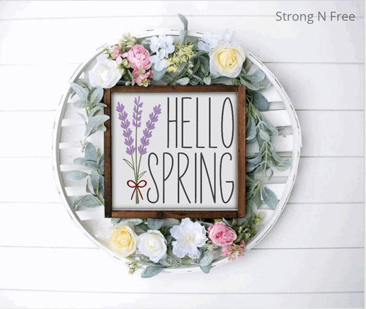 Hello Spring Sign | Spring is here | Farmhouse Decor