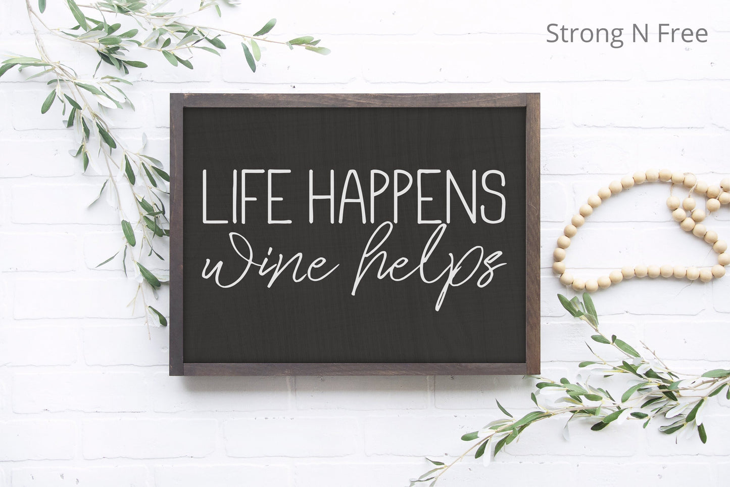 Life Happens Wine Helps Wooden Sign - Wine Decor - Signs For Kitchen - Wine Lover Gift - Small Signs For Home