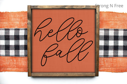 Thanksgiving Decor • Hello Fall Sign • Fall Decor • Thanksgiving Wall Art • Autumn Sign • Home Decor • Farmhouse Sign • Fall Wood Sign