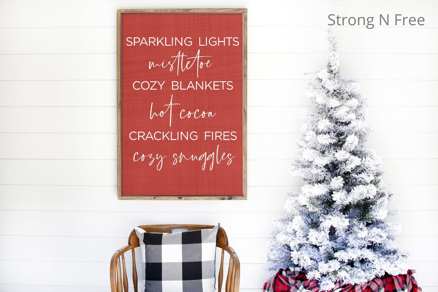 Rustic Wooden Christmas Sign  |  Framed Old Traditional Sign Handmade | farmhouse decor