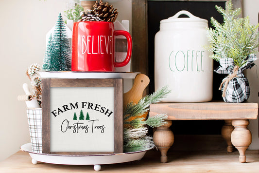 Farm Fresh Christmas Trees Sign, Christmas Tree Farm Sign, Christmas Decor, Christmas Farmhouse Sign, Christmas Wall Decor, Rustic Christmas