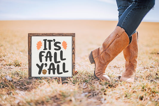 Its Fall  Wood Sign, Wooden Hanging, Farmhouse Fall Decor, Small Fall Sign, Thanksgiving and Autumn Farm Style Decor, Pumpkins