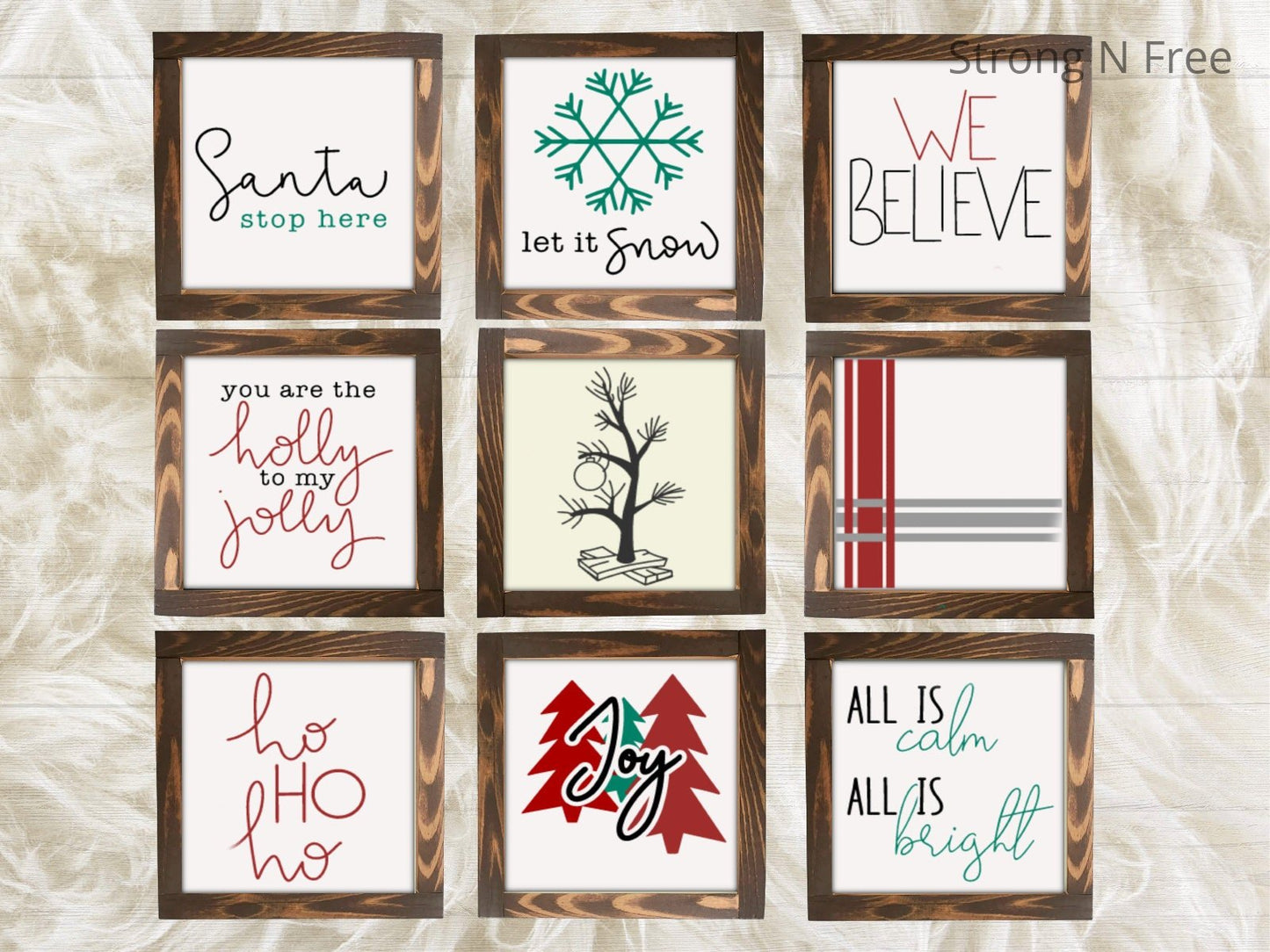Mini Farmhouse Christmas Signs | Funny Christmas Sign | Christmas Mini Signs | Tiered Tray Signs | Coffee Bar Sign | Christmas Decor |