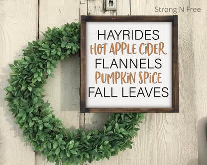 Fall Sign  Fall Decor   Pumpkins Apples Hayrides  Fall mantle decor  pumpkin sign rustic fall sign  rustic fall decor
