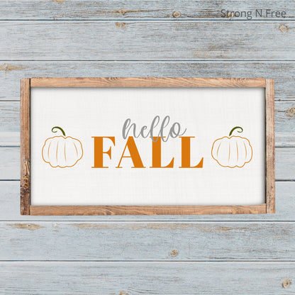 Hello Fall Sign - Hello Fall Wood Sign - Fall Farmhouse Signs - Fall Decor Farmhouse - Rustic Fall Decor - Farmhouse Wood Sign - Rustic Sign