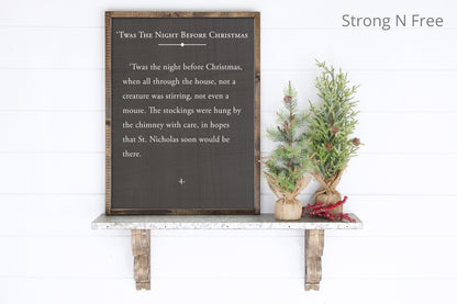 Twas the Night Before Christmas Sign | Christmas Decor | Book Page Sign | Wood Sign | Farmhouse Sign | Farmhouse Decor | Farmhouse Style