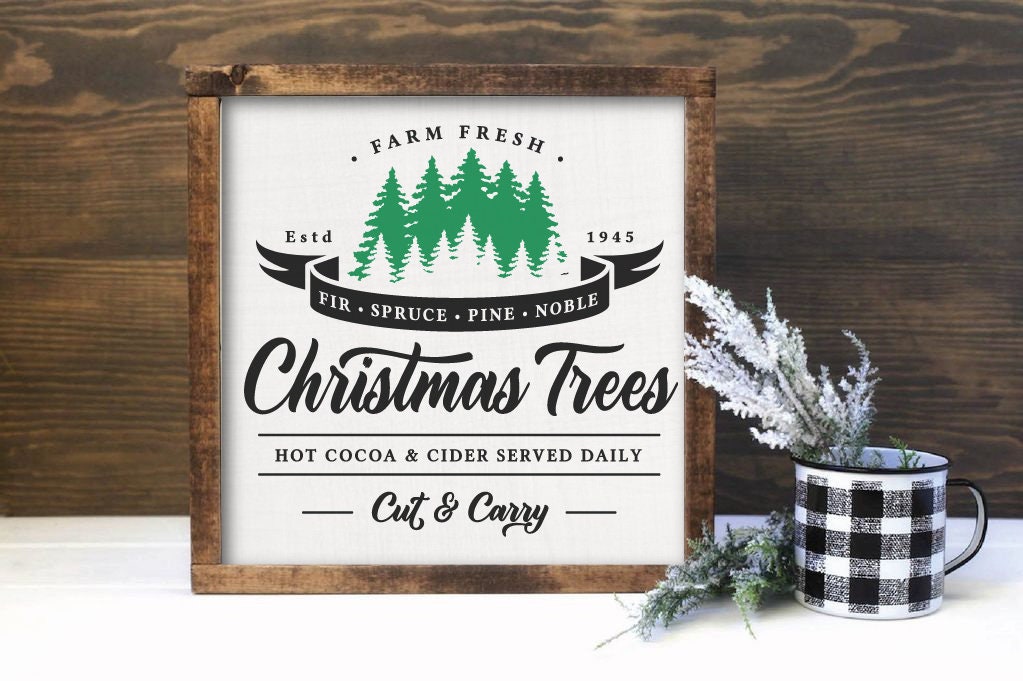 Farm Fresh Christmas Trees Sign, Christmas Tree Farm Sign, Christmas Decor, Christmas Farmhouse Sign, Christmas Wall Decor, Rustic Christmas