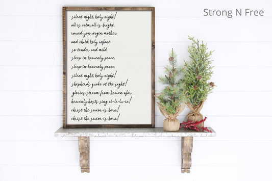 Silent night Holy night wood sign | Christmas mantel decor | Holiday mantel sign | Christmas carol wood sign | Christmas 2021