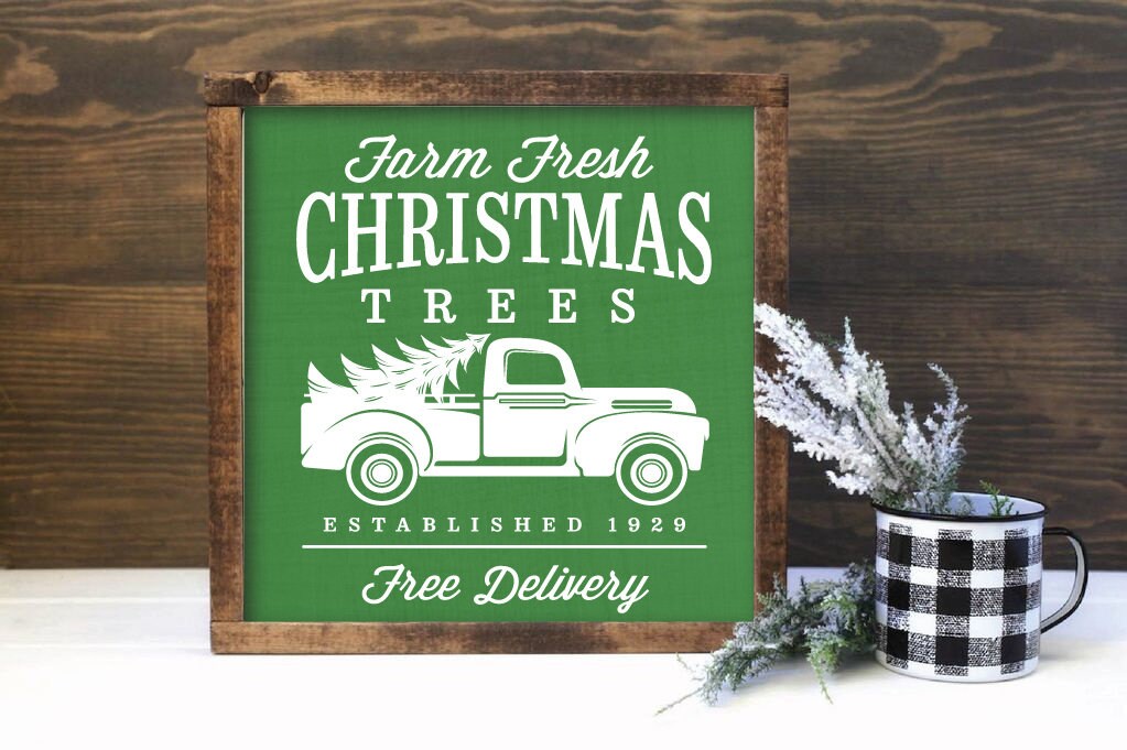 Farm Fresh Christmas Trees Sign, Christmas Tree Farm Sign, Christmas Decor, Christmas Farmhouse Sign, Christmas Wall Decor, Rustic Christmas