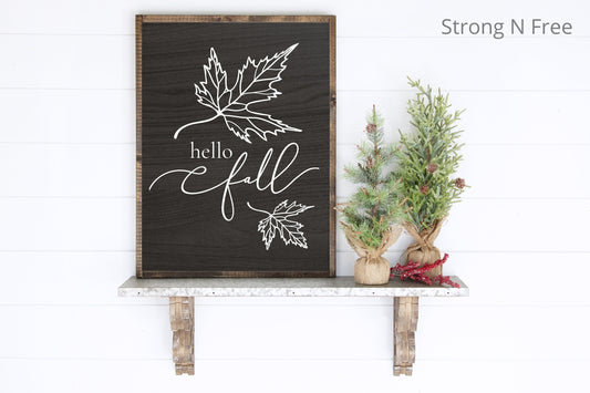 Hello Fall Wood Sign, Fall Bucket List, Farmhouse Fall Sign, Fall Wall Decor, Rustic Wood Signs