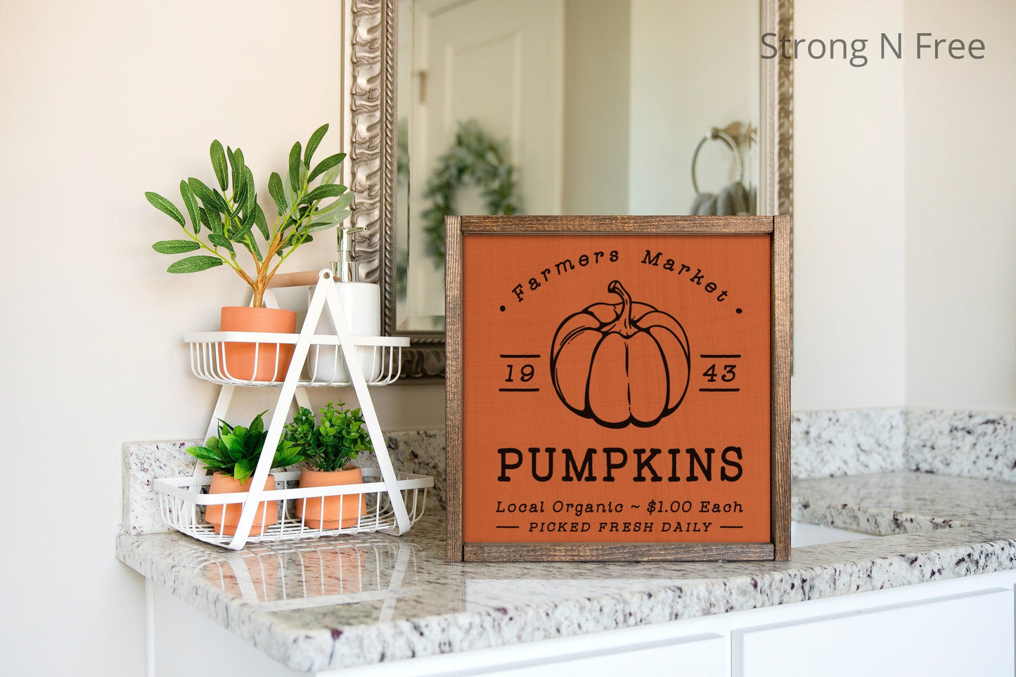 Pumpkin Wood Sign, Wooden Hanging, Farmhouse Fall Decor, Small Fall Sign, Thanksgiving and Autumn Farm Style Decor, Pumpkins