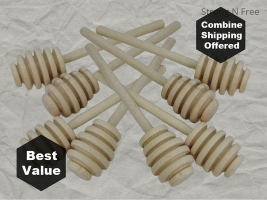 BULK 6" LARGE Unfinished Wooden Honey Dippers 6"