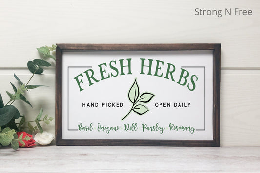 Fresh Herbs Sign | Garden Sign | Outdoor Farmhouse Sign