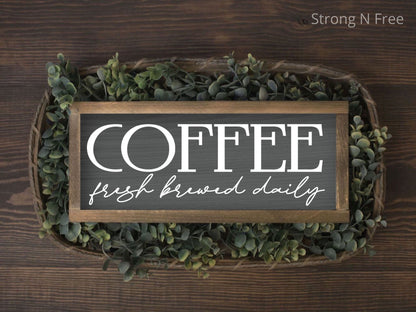 Fresh Brewed Coffee Sign | Rustic Coffee sign | Freshly Brewed