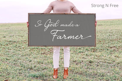God made a Farmer | Rustic sign | Country Sign | Western Sign | Cowboy Cowgirl | Man Cave | Living Room Decor | Farmhouse