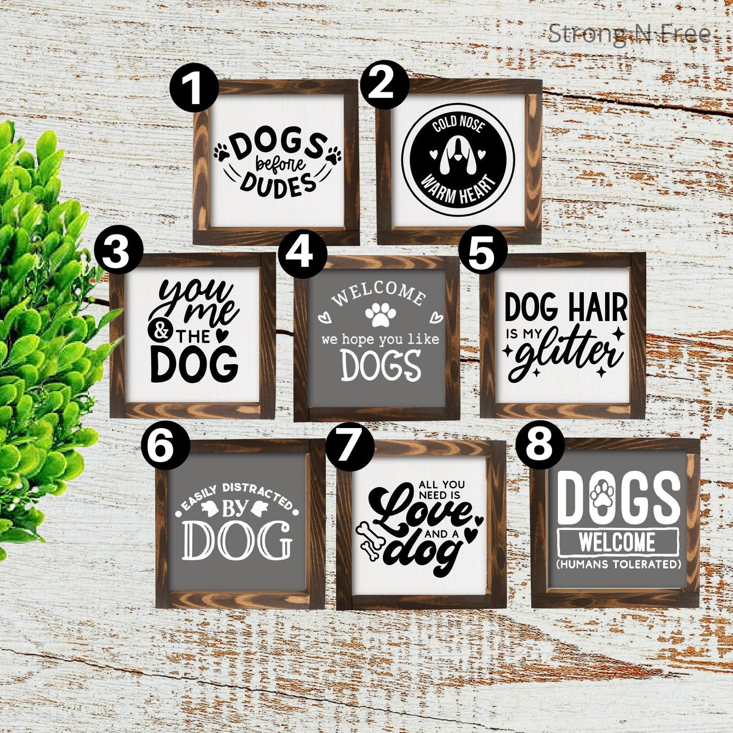 Dog Cat Home Mini 6x6" Farmhouse Style Signs for Tiered Tray. Tiered Tray Decor, Coffee Bar Sign, Framed Mini Sign, Home Mini Sign, Dog Sign
