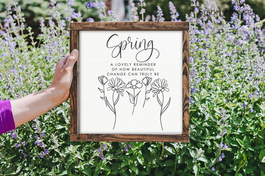 Spring Floral Painted Wood Sign, Spring signs, Spring decor, Farmhouse Decor, Floral Wood Sign, Hello Spring, Easter Decor