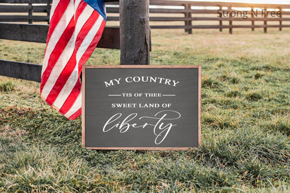 My Country | Sweet Land Of Liberty  Patriotic Decor | Marine Corps | Military Retirement Gift | Military Gift | Patriotic Wall Art |