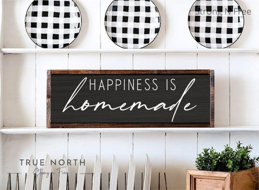 kitchen sign | happiness is homemade sign | wood sign | kitchen wall decor | farmhouse sign | farmhouse kitchen decor