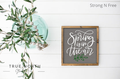Spring Is In The Air Wood Sign, Farmhouse Sign, Rustic Home Decor, Signs for Home