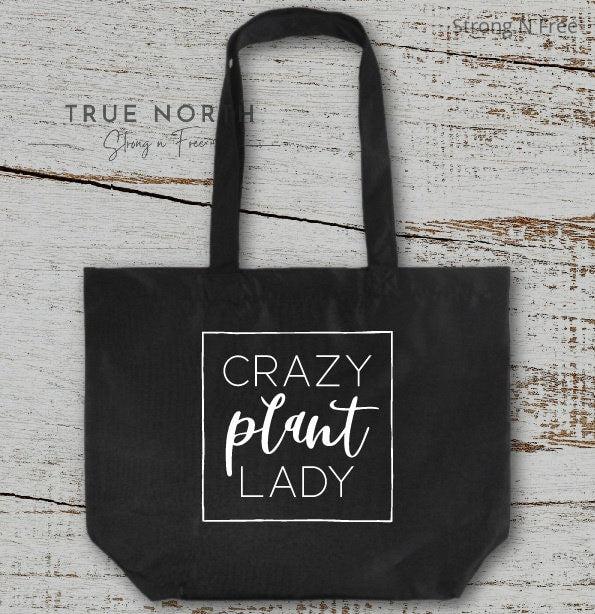 Garden Club, Plant Lover, Shopping Bag, Botanical Bag, Gift For Gardeners, Botanical Tote, Farmhouse Sign, Crazy Plant Lady, Gardening Tote