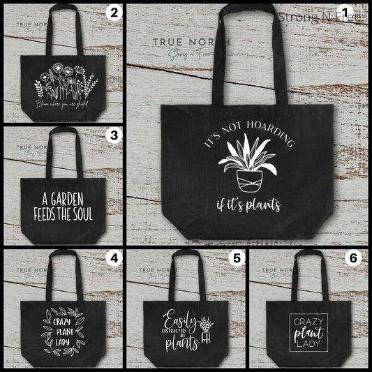 Garden Club, Plant Lover, Shopping Bag, Botanical Bag, Gift For Gardeners, Botanical Tote, Farmhouse Sign, Crazy Plant Lady, Gardening Tote