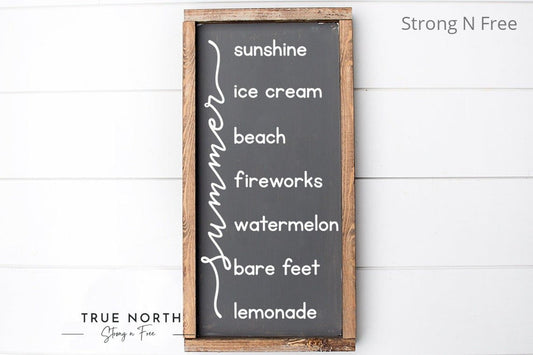 Summer Bucket List Wood Sign | Farmhouse Wooden Signs | Summer Decor | Summer Decorations | Rustic Home Decor | Summer Signs | Porch Decor