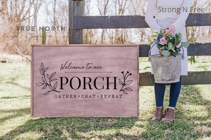 Welcome to Our Porch Sign, Porch Sign, Front Porch Sign, Welcome Porch Sign, Porch Decor, Welcome, Custom Rustic Hand Made Wooden Sign