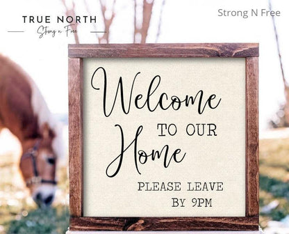 Welcome to our home sign | door hanger | farmhouse decor | front porch sign | house warming gift
