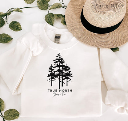 Pine Tree Sweatshirt, Hiking Sweatshirt, Camping Sweatshirt, Outdoors Adventure Shirt, Forest Sweatshirt Gift, Nature Sweatshirt for Women