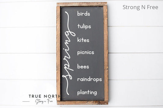 Spring Bucket List Wood Sign | Farmhouse Wooden Signs | Summer Decor | Summer Decorations | Rustic Home Decor | Summer Signs | Porch Decor