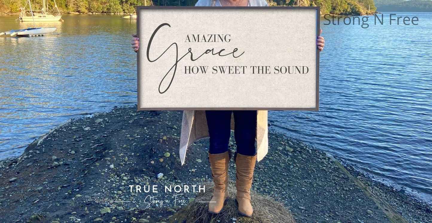 Amazing grace sign | wood signs | hymn wood sign | inspirational sign | farmhouse wall decor