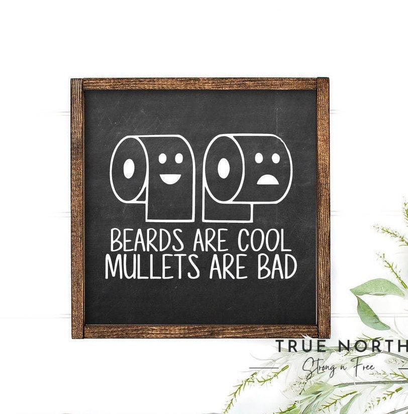 Beards and Mullets | Wooden Home Decor | House Warming Gift | Wall Art | Wooden Sign | Boho and Farm House Decor | Gift For Her