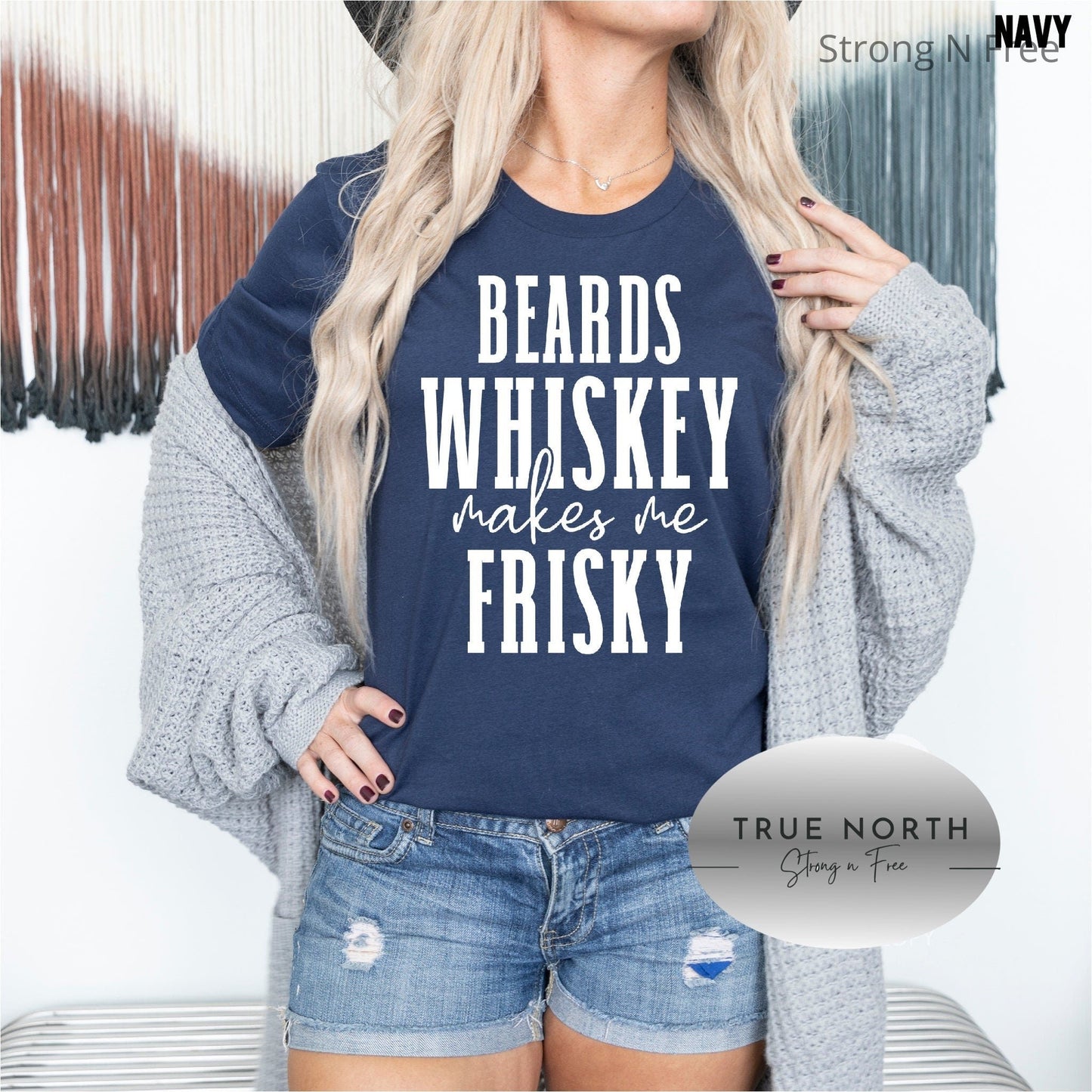 Beards Whiskey Makes Me Frisky Shirt, Funny Shirts For Women, Sarcastic Shirt, UNISEX, Funny Beard, Funny Alcohol Shirt, Gift For Girlfriend .