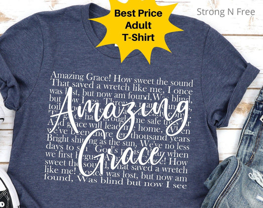 Amazing Grace T-Shirt - Mens Christian Religious Shirt .