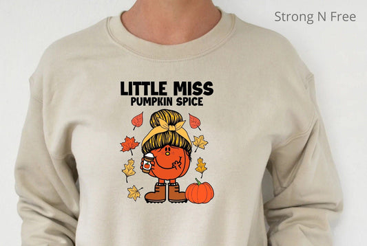 Little Miss Pumpkin Spice Long Sleeve Tee, Fall Shirt, Women's Trendy Graphic T-shirt, Fall Coffee Shirt, Pumpkin Spice Shirt, Thanksgiving .