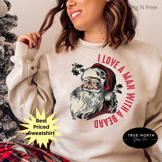 DTF Transfer Christmas Sweat for Women, Merry Little Christmas Sweater, Minimal Christmas Crew, Simple Holiday , Cute Cozy Christmas