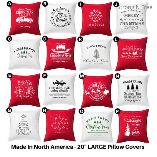 Large 20" Christmas Pillow Farm Christmas Tree - Christmas Pillow Cover -  Christmas Decorations - Farmhouse Decor - Farmhouse Pillow