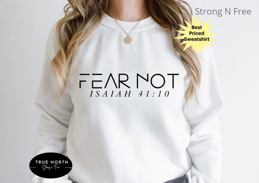 Christian Gifts For Her, Aesthetic Christian Clothing, Faith Over Fear T Shirt, Vintage Retro Christian Shirts, Unisex Crewneck Faith Shirt .