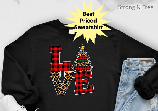 Christmas Sweatshirt for Women, Merry and Bright Sweatshirt, Christmas Sweater, Christmas Tree Sweatshirt, Crewneck, Holiday Sweatshirt .