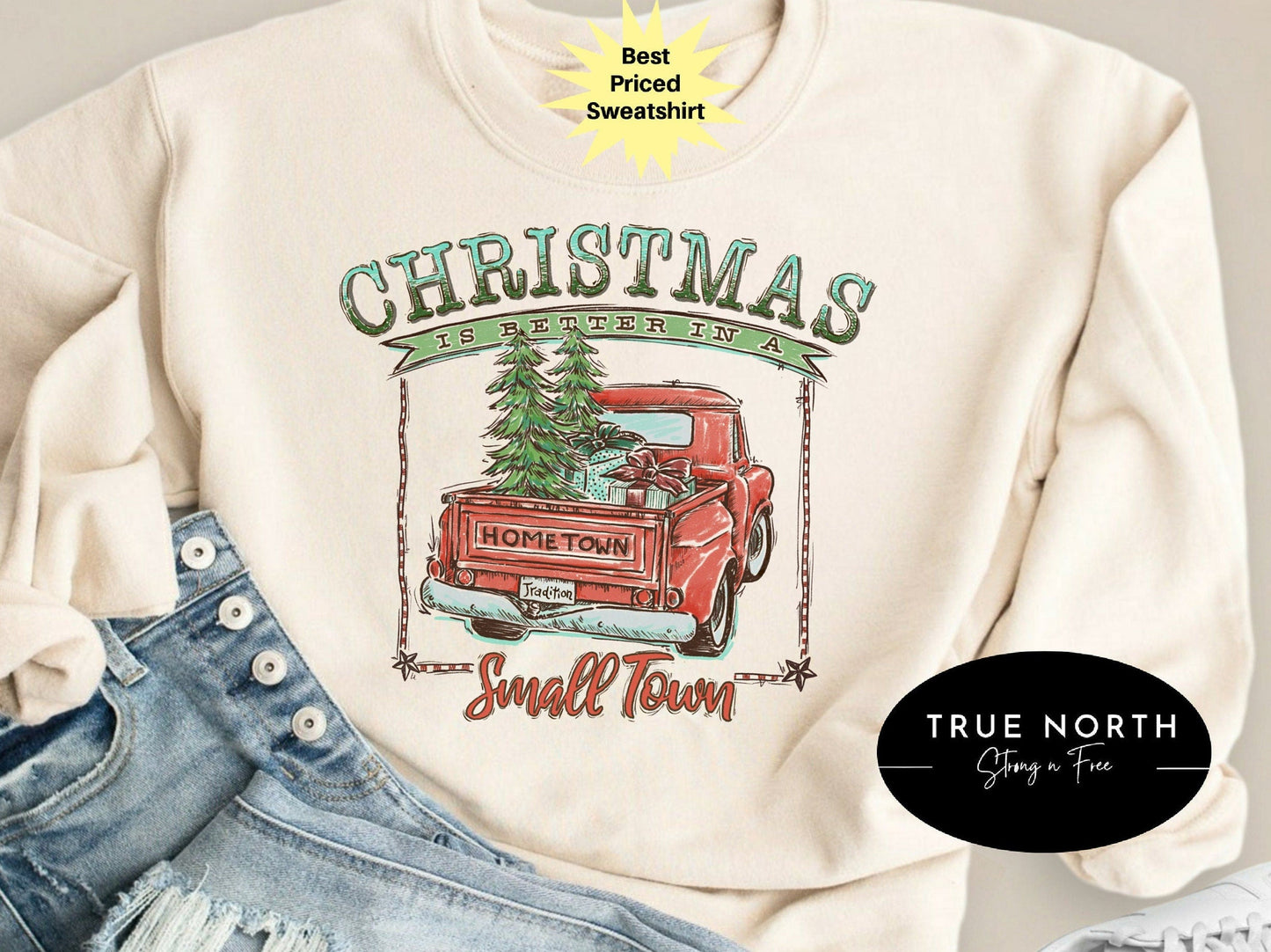 T-Shirt Or Sweatshirt Vintage Merry Christmas Truck .