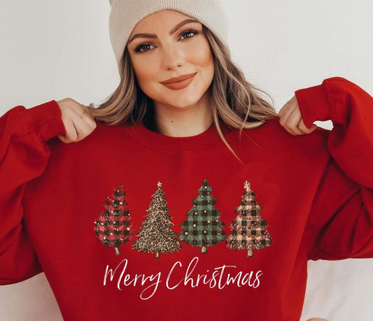 Christmas Sweatshirt, Christmas Sweater, Christmas Crewneck, Christmas Tree Sweatshirt, Holiday Sweaters for Women, Winter Sweatshirt .