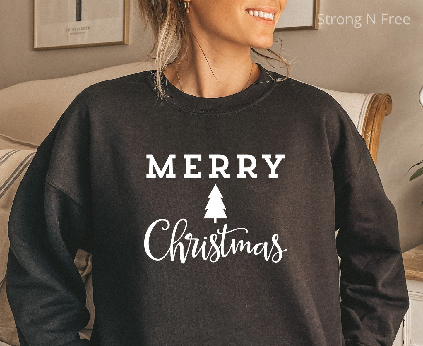DTF Transfer Merry and Bright Sweat,Christmas Sweat for Women, Christmas Sweat, Christmas Sweat, Crewneck Sweat , Christmas Gift