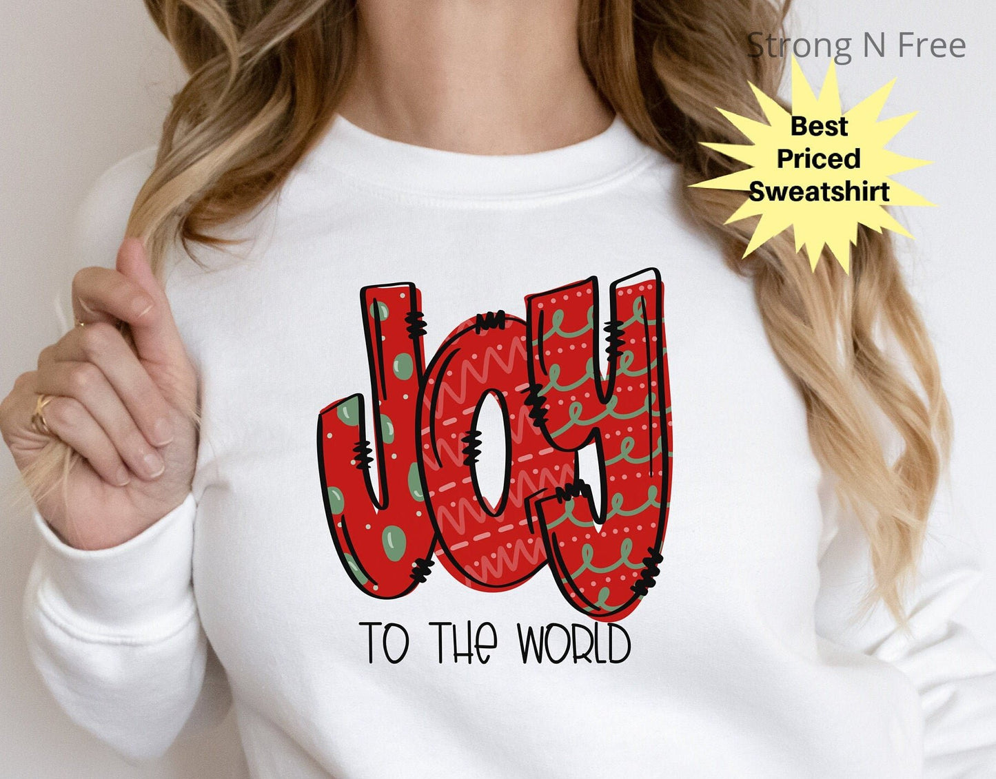 Merry and Bright Sweatshirt, Christmas Sweatshirt for Women, Joy To the World Christmas Sweatshirt,Christmas Sweatshirt, Crewneck Sweatshirt .