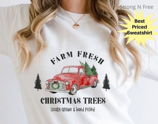 DTF Transfer Farm Fresh Christmas Trees , Christmas Tree , Pine Tree , Christmas Party , Holiday