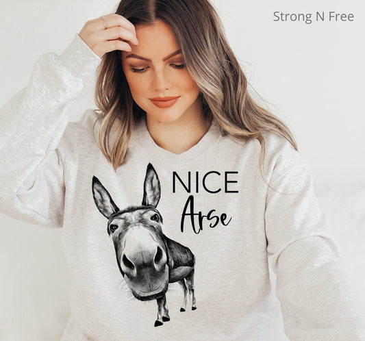 Nice Ass Bathroom Nice Arse  Sweatshirt, Funny Bathroom Wall art, Minimalist Wall Art Poster Toilet Clothing Home Decor Gift Hello .