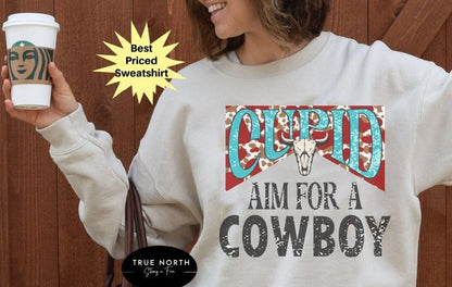 Western Valentine Sweatshirt, Cowgirl Valentine Shirt, Valentine Shirt for Women, Pucker Up Cowboy Shirt, Groovy Valentine Shirt