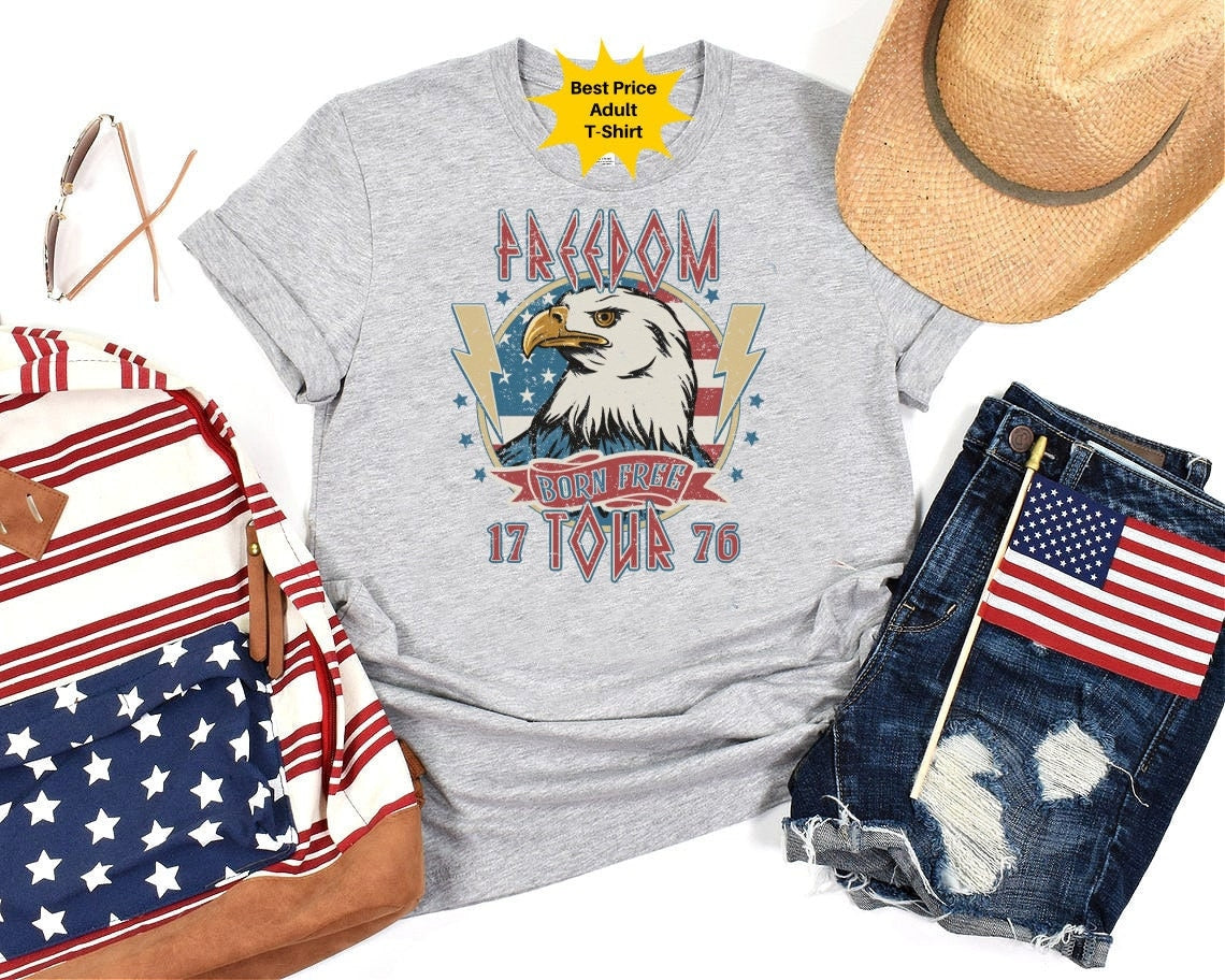 DTF Transfer Freedom Tour, Born to Be Free , American Eagle , Independence Day , Patriotic , 4th of July , Memorial Day