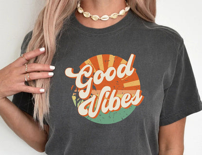 Good Vibes Only T Shirt, Good Vibes T Shirt, Vintage T Shirt, Happy quote shirt, Inspirational t-shirt