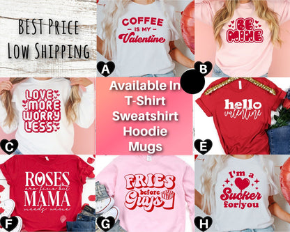 Womens Valentines Day Sweatshirt, Valentine Coffee Sweatshirt, Womens Valentines Day Sweater, Valentines Day Shirt, Valentines Sweater